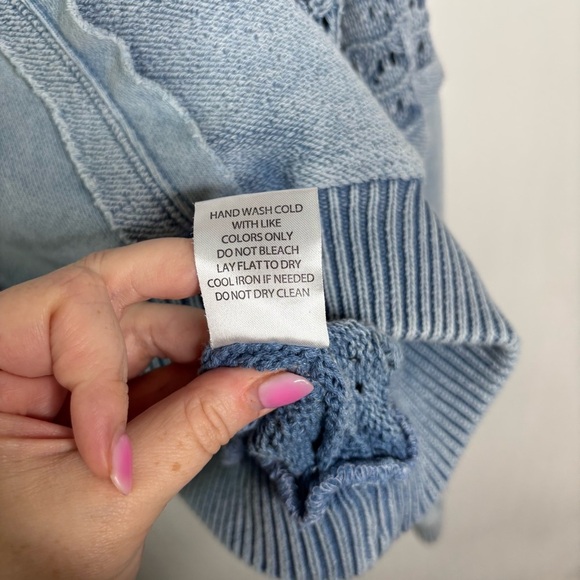 Altar'd State Light Blue Textured Knit Slouchy Sweater size XS - Picture 8 of 11